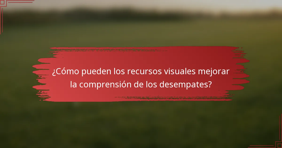 ¿Cómo pueden los recursos visuales mejorar la comprensión de los desempates?