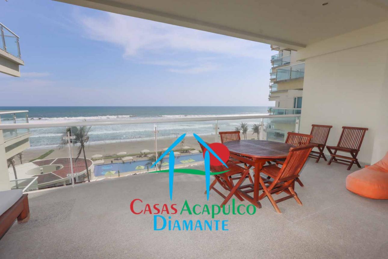 Cad Ocean Front 507. Terraza Con Vista Frontal Al Mar