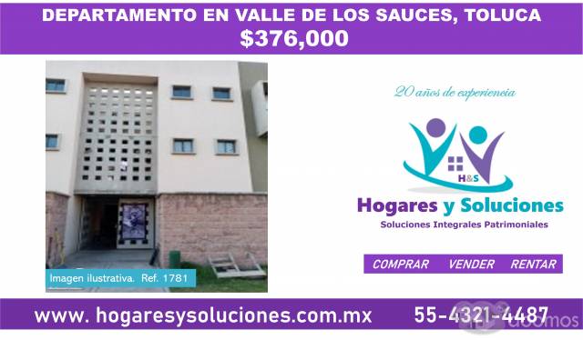 OFERTAAA!!! DEPARTAMENTO EN VALLE DE LOS SAUCES, TOLUCA