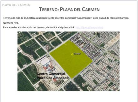 SE VENDE TERRENO  FRENTE A PLAZA LAS AMERICAS EN PLAYA DEL CARMEN