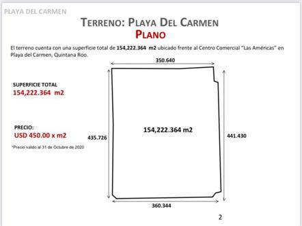 SE VENDE TERRENO  FRENTE A PLAZA LAS AMERICAS EN PLAYA DEL CARMEN