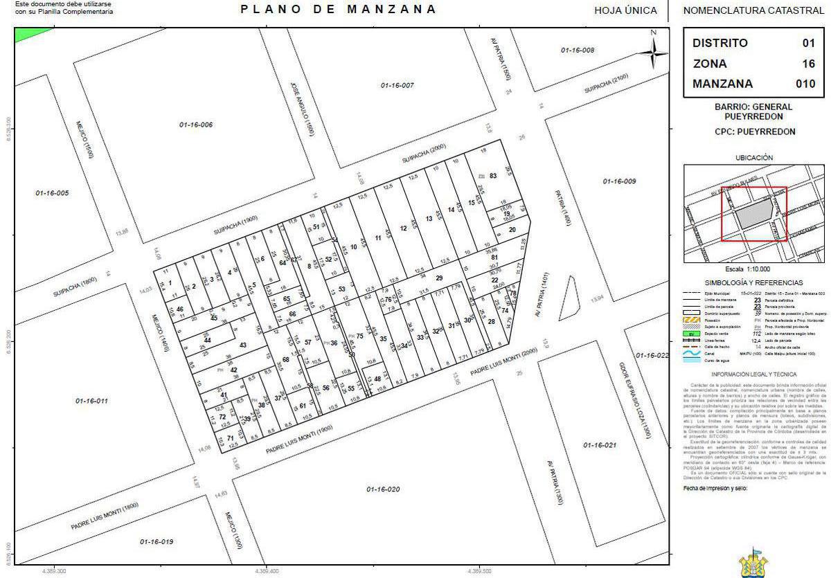 VENTA TERRENO PARA DESARROLLO 455 M2 SUIPACHA 2054 CASI PATRIA Rinde 2000 M2  General Pueyrredón