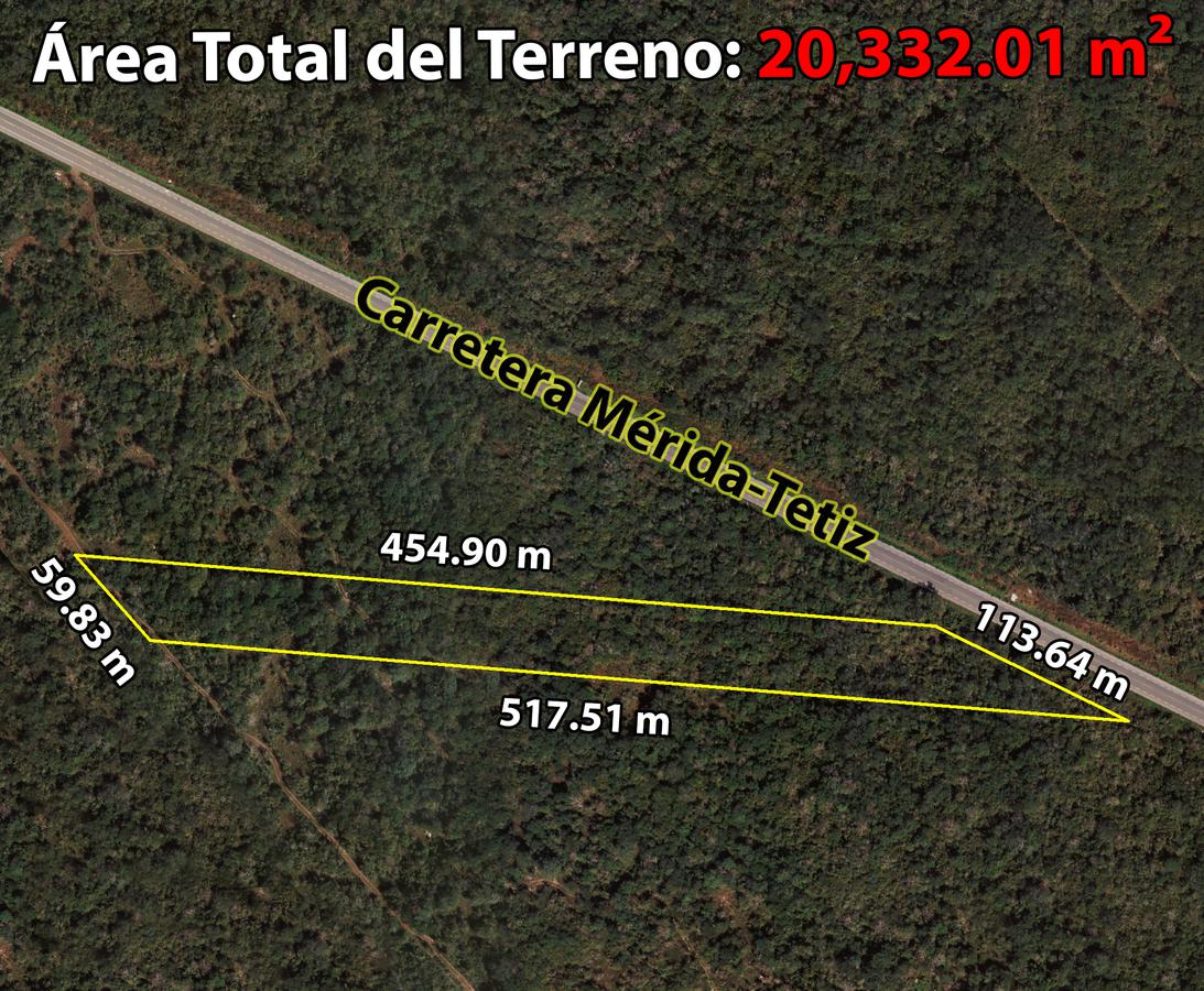 Terreno de 2.3 Hectáreas En Carretera Mérida-Tetiz