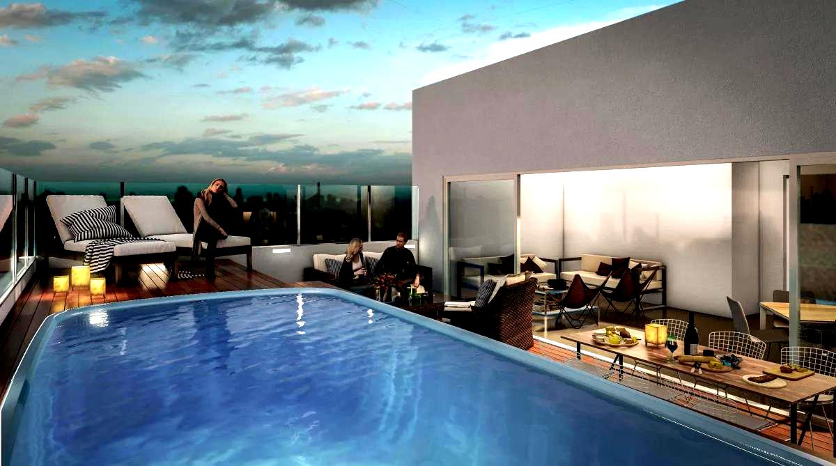 Teodoro García 2300, ** Piso 11  Depto. 1 amb.  Sup. tot. 35 m2. Por m2.  3323 . Piscina, sum, parrilla, solarium, laundry