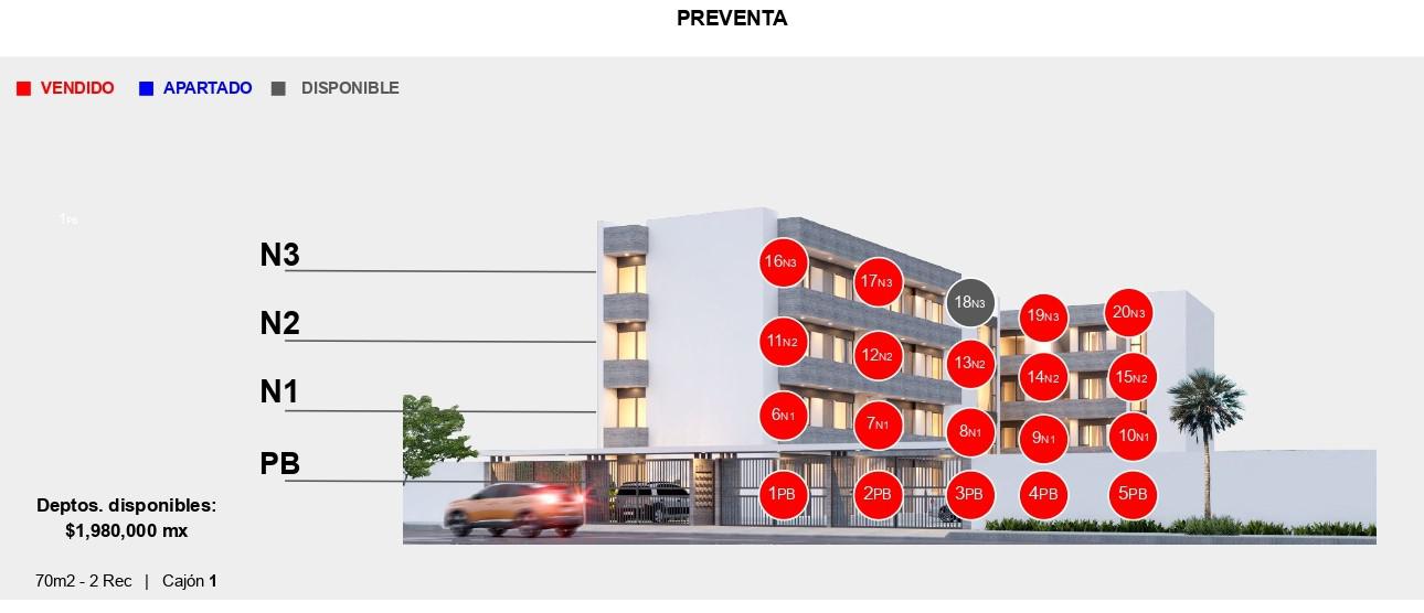 Departamentos en Venta en Fracc Virginia