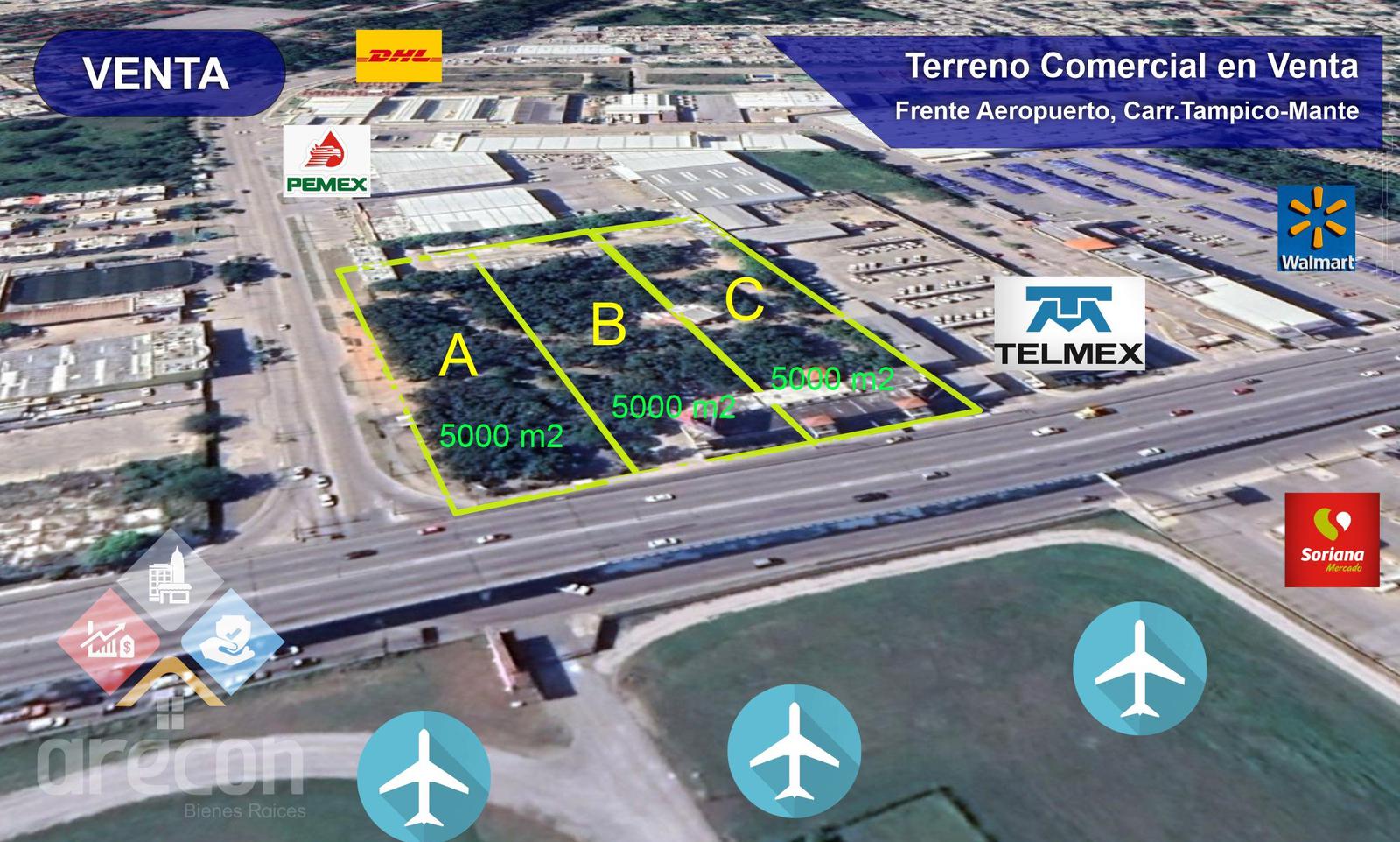 Terreno Comercial Frente Aeropuerto Carretera Tampico-Mante