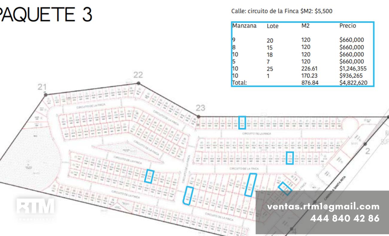 Se venden terrenos en DANZA DE LUZ (ENTRE SANTA RITA Y POZOS)