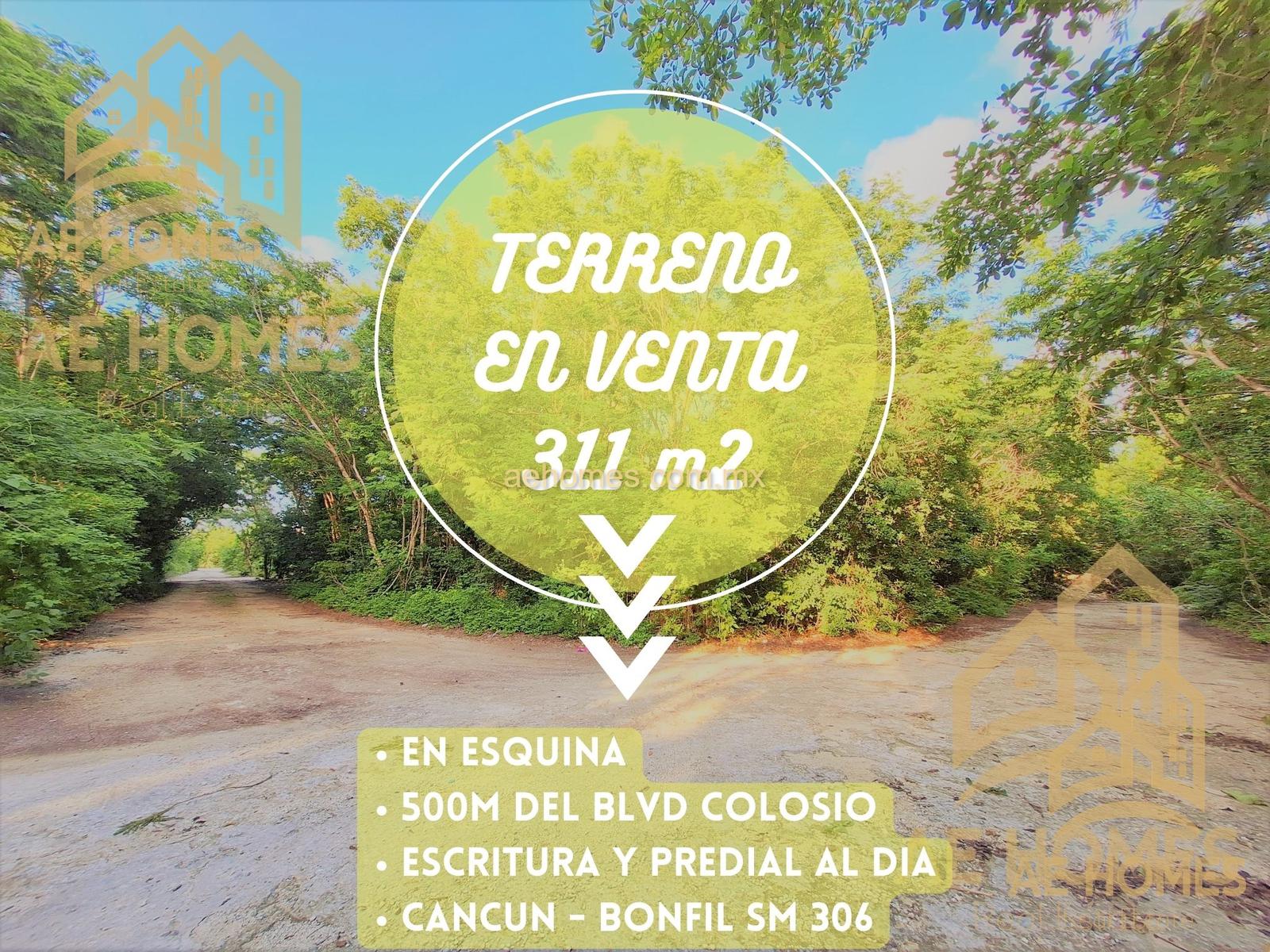 SE VENDE TERRENO EN CANCUN CERCA A BLVD COLOSIO ESCRITURA Y ENTREGA INMEDIATA AE110