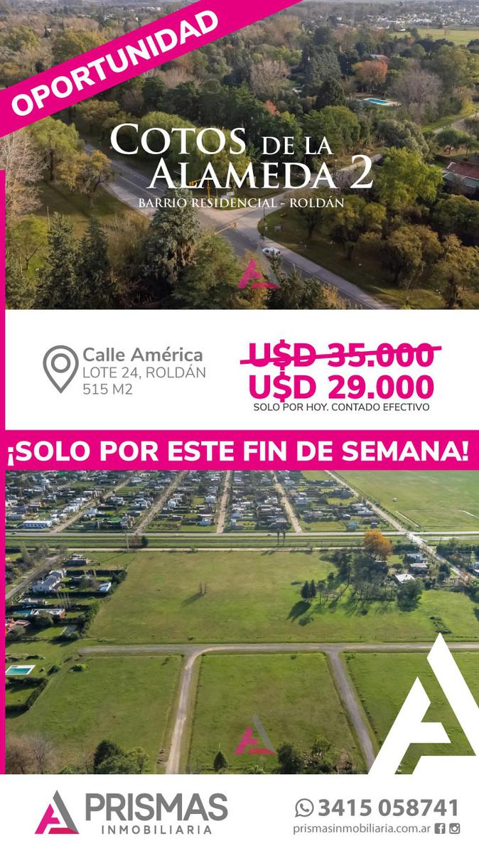 VENTA DE LOTE EN ROLDAN COTOS DE ALAMEDA