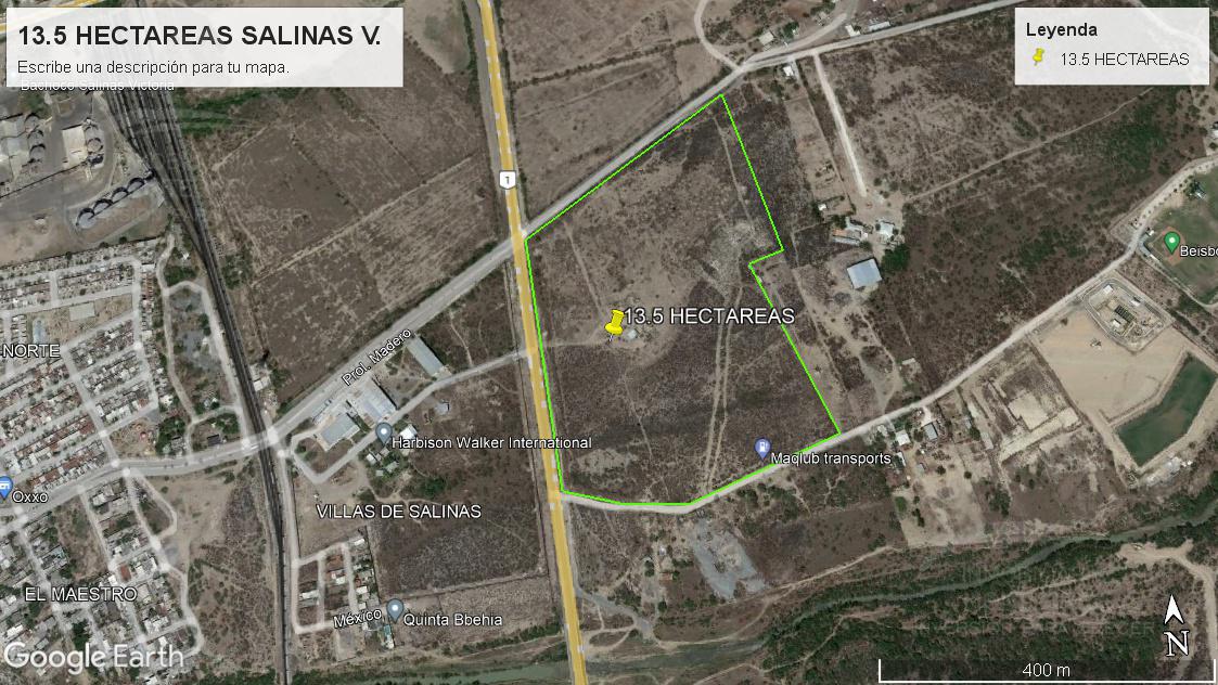 Terreno en venta de 13.5 hectáreas  salinas Victoria Nuevo León.