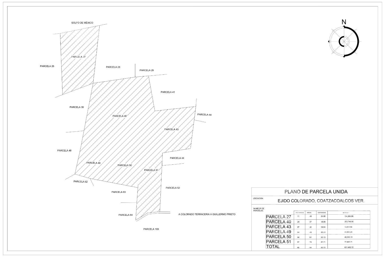 Venta de Terreno de 63 hectáreas en Ejido El Colorado, Coatzacoalcos, Veracruz.