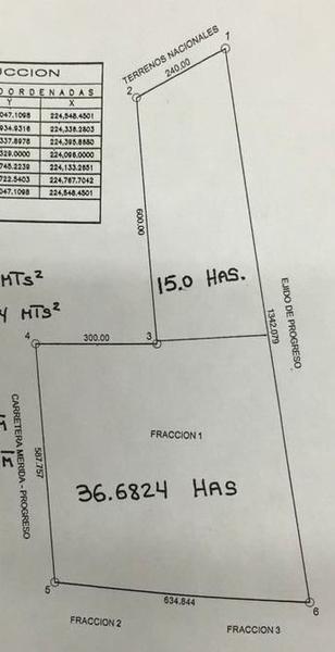 OPORTUNIDAD! Terreno de 36+15 has sobre carretera Mérida-Progreso